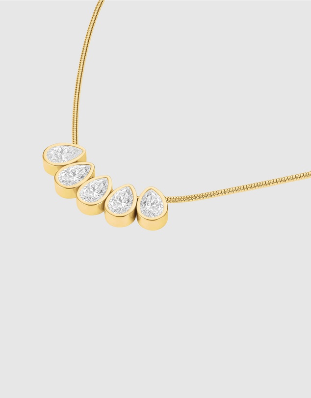 Rosefield - Playful Diamonds Multi Drops Gold-Tone Necklace