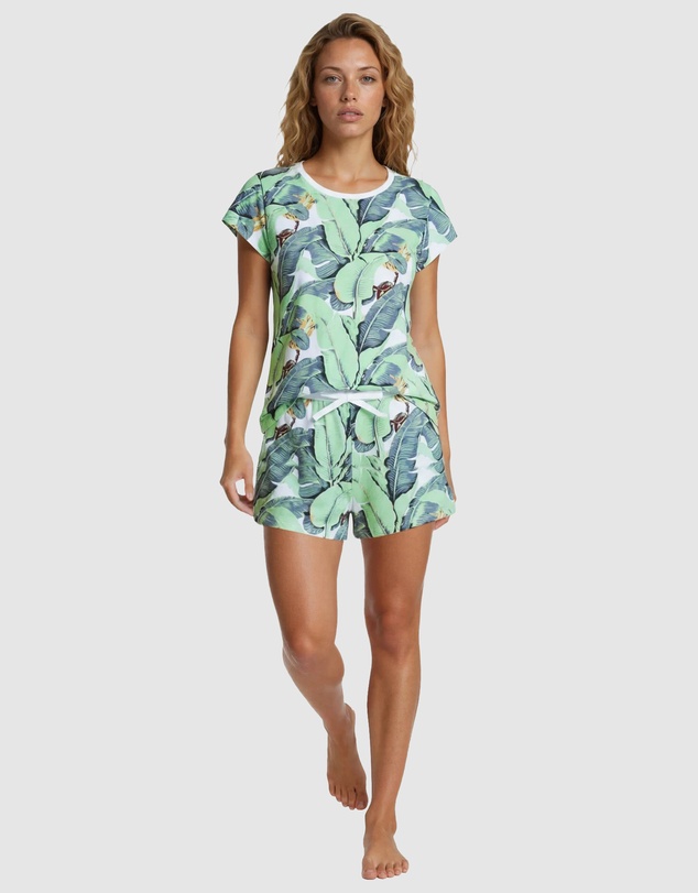 Sant And Abel - Women's Martinique® Green Banana Leaf Jersey Short PJ Set
