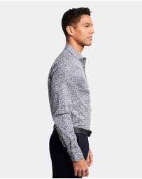 Brooksfield - ABSTRACT FLORAL PRINT REG FIT BUSINESS SHIRT