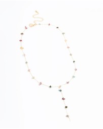 Lovisa - Gold Semiprecious Chip Chain Y-Necklace