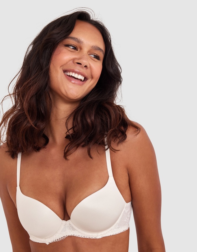 Bras N Things - Body Bliss Lace Contour Plunge Bra - Ivory