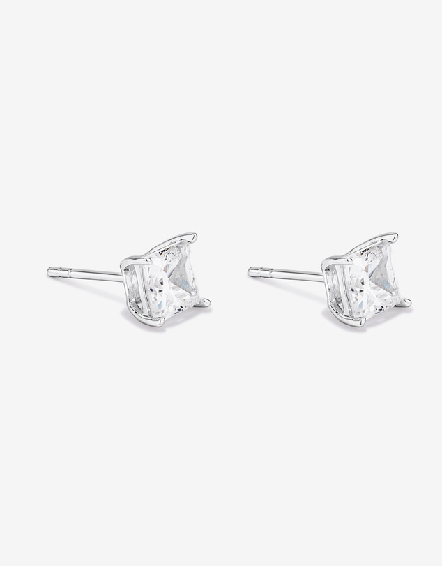 Michael Hill - 6mm Princess-Cut Cubic Zirconia Solitaire Stud Earrings in Sterling Silver