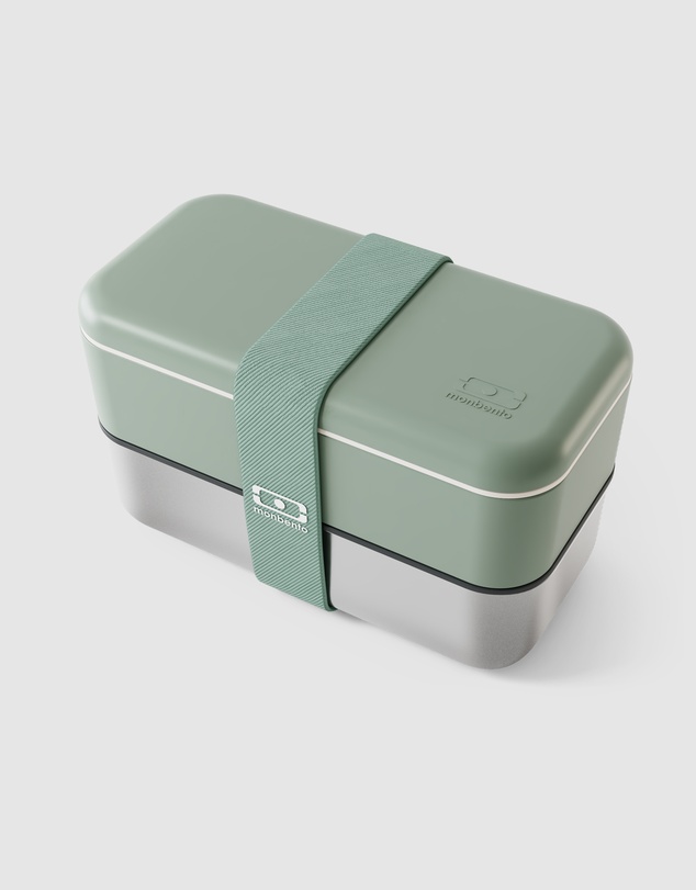 Monbento - Monbento Mb Sense Original The Two-Tier Metal Food Container Sense Original - Natural Green