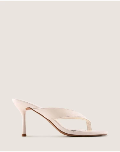 Shelly Shen - Pia High Sandals White Leather