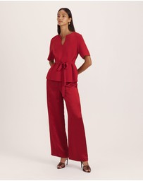 SABA - Ivana Wide Leg Crinkle Pant