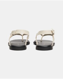 Tommy Hilfiger - Leather Color-Blocked Square Toe Sandals - Women's
