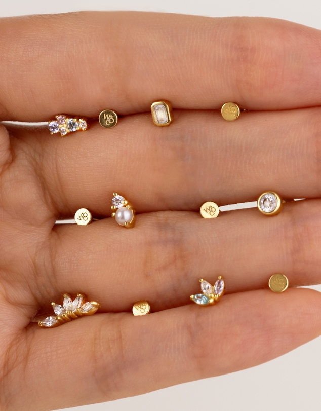Wanderlust + Co - Emerald Bezel Gold Flat Back