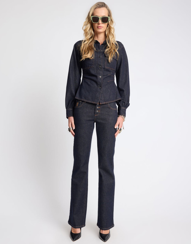 ONE TEASPOON - Alice Low Waist Bootcut Denim Jeans - Raw Indigo