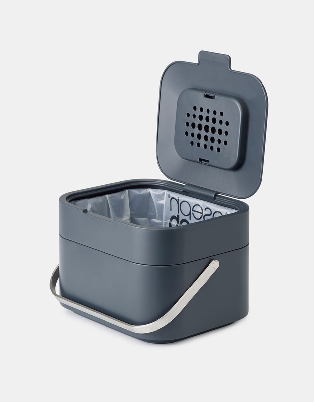 Joseph Joseph - Stack 4L Food Waste Caddy with Odour Filter (Grey)