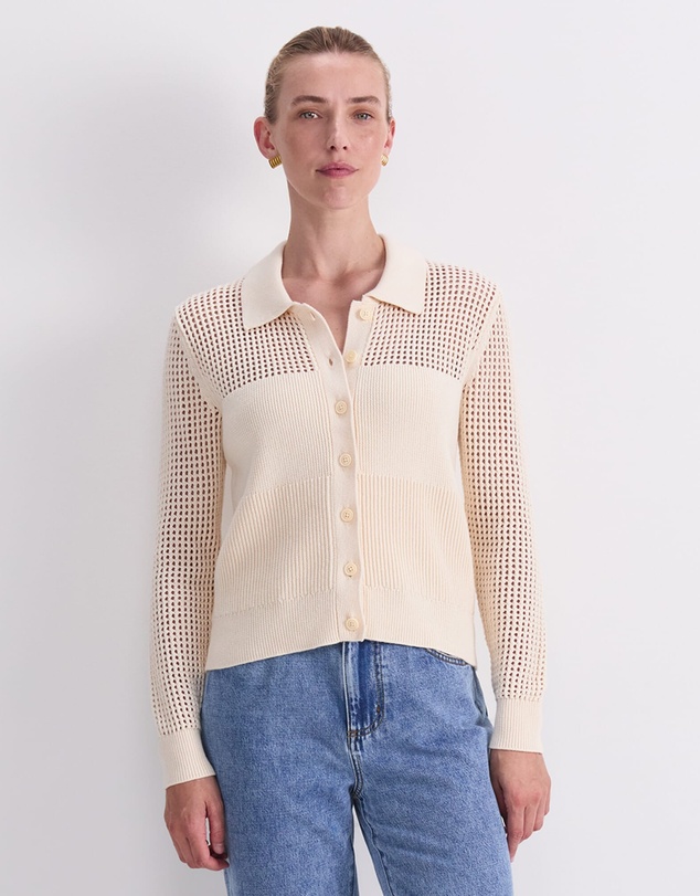 Sportscraft - Elka Pointelle Shirt Cardigan