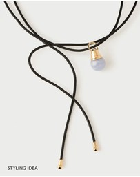 PDPAOLA - Dana Leather Bow Necklace