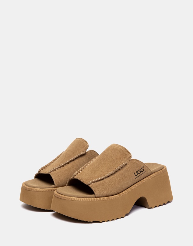 EVERAU - Australian Shepherd Ugg Haive Cow Suede Upper Loafer Oxfords Flats