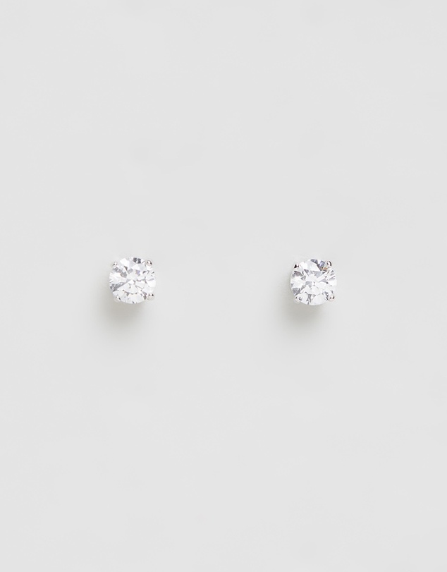 Swarovski - Stilla Attract stud earrings, Round cut, White, Rhodium plated