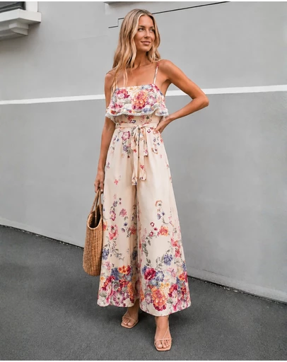 Esther & Co - Kaielle Jumpsuit - Floral Harmony
