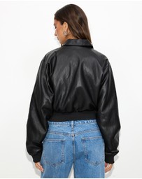 Dazie - Lustre Cropped Bomber Jacket