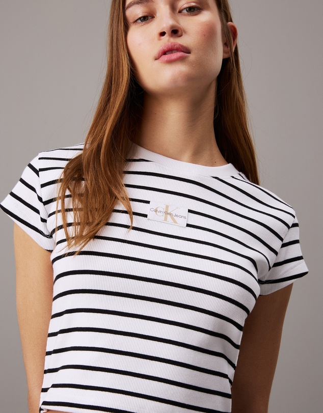 Calvin Klein Jeans - Ribbed Monogram Logo T-Shirt