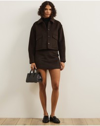 Atmos&Here - Miranda Wool Blend Mini Skirt