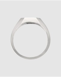 Kuzzoi - ICONIC EXCLUSIVE - Ring Male Signet Square Enamel Green 925 Sterling Silver