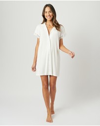 UNE PIECE - Lace Trim Modal Shirt Nightie