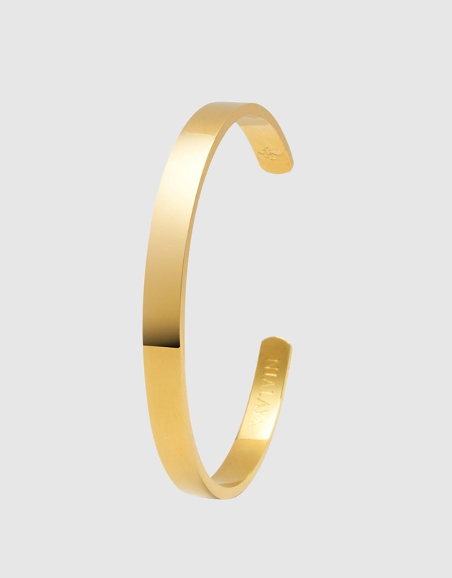 Nialaya Jewellery - Men's Gold Open Cuff Bangle