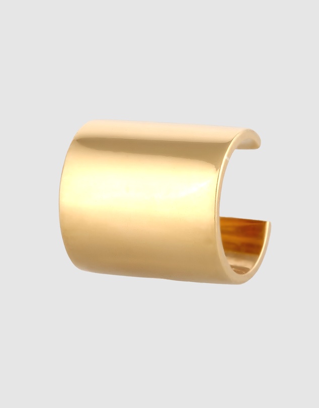 Kuzzoi - ICONIC EXCLUSIVE - Earrings Male Earcuff Wide Single 925 Sterling Silver Gold Plated