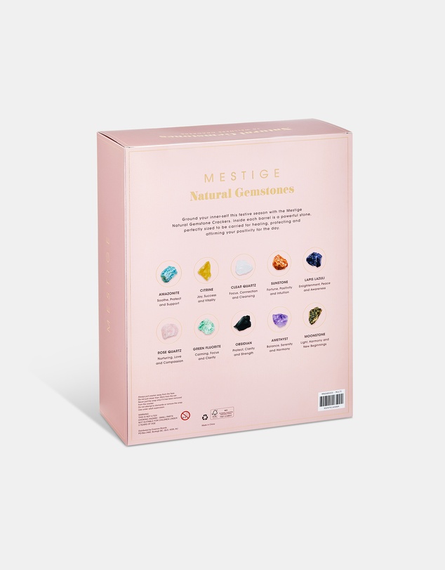 Mestige - Wellness 10 Pack Crackers with Natural Gemstones - Golden Stripe