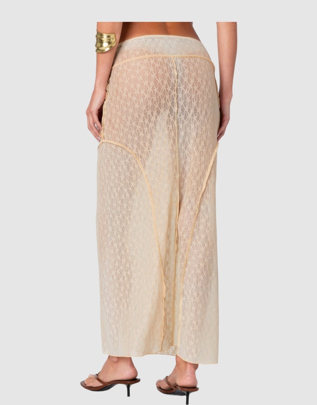 EDIKTED - Inside Out Sheer Lace Maxi Skirt