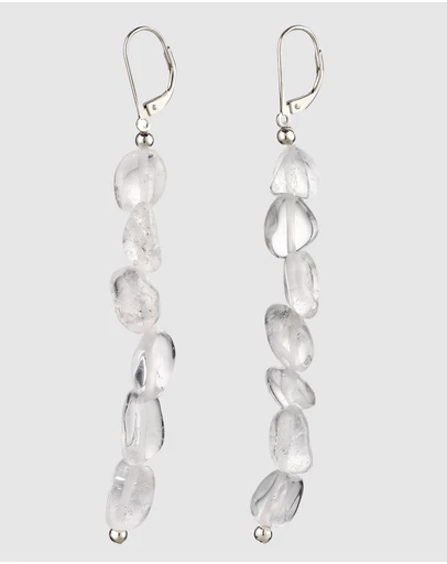 Elli Jewelry - Rock Crystal Drop Earrings in 925 Silver