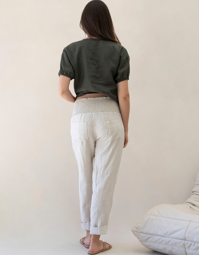 Angel Maternity - Pamela Linen Tailored Maternity Pants