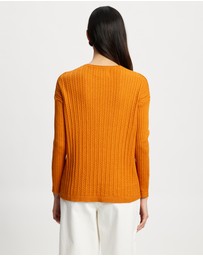 Lindsay Nicholas New York - V-Neck Cable Sweater