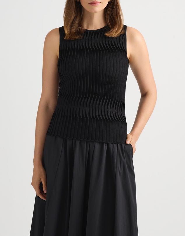David Lawrence - Pip Pleat Front Knit Top