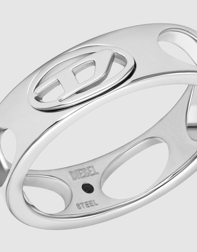 Diesel - Oval D Logo Silver Ring