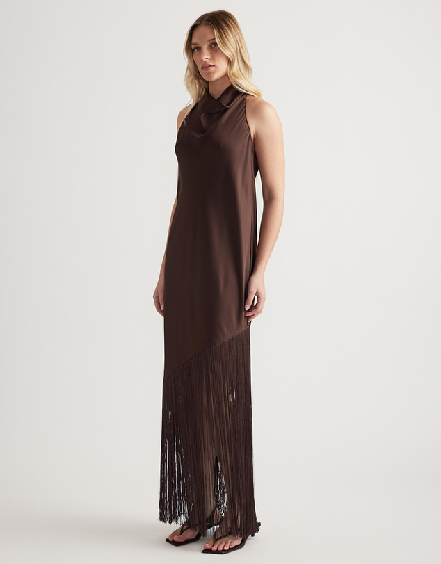 Decjuba - Alora Halter Fringe Maxi Dress