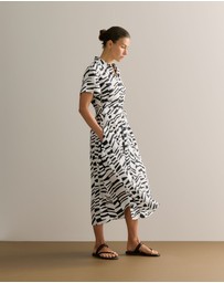 Trenery - Modal Bold Geo Shirt Dress in Black Multi