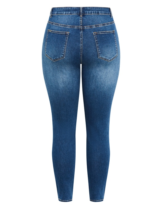 City Chic - Plus size Harley Fit Karla Skinny Jean - dark wash