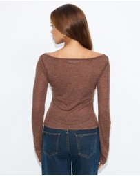 Dazie - Silke Sheer Long Sleeve Top