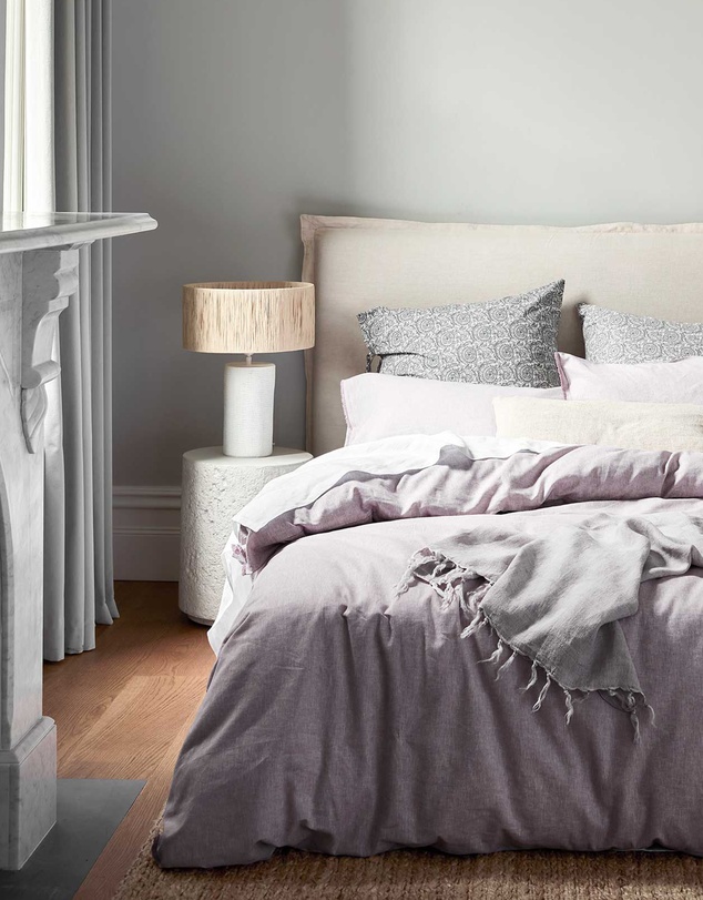 Aura Home - Chambray Fringe Quilt Cover