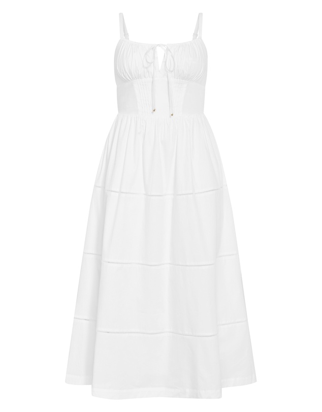City Chic - Plus size Vani Corset Maxi Dress - ivory