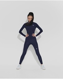 SKINS - SKINS Compression Women's Series-2 Gym Clothing Long Tight Navy Blue