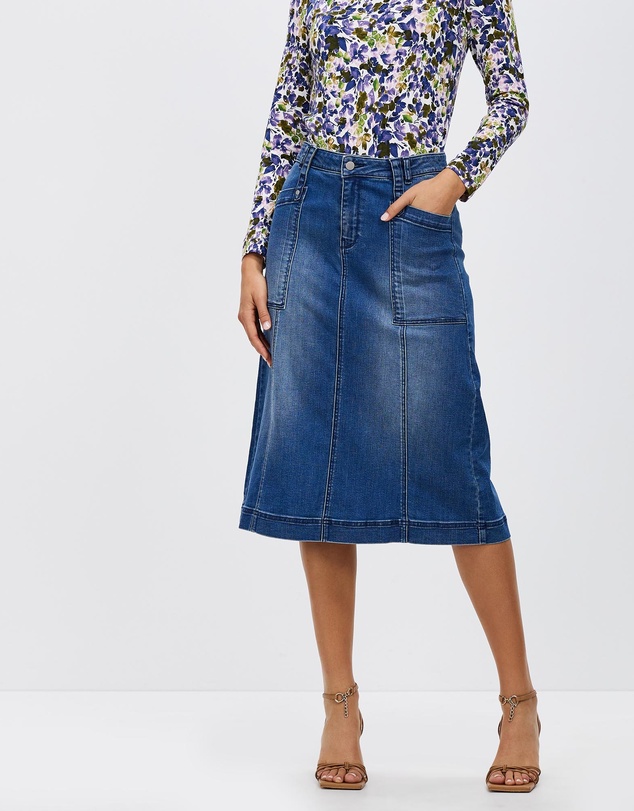 David Lawrence - Olson A Line Denim Skirt