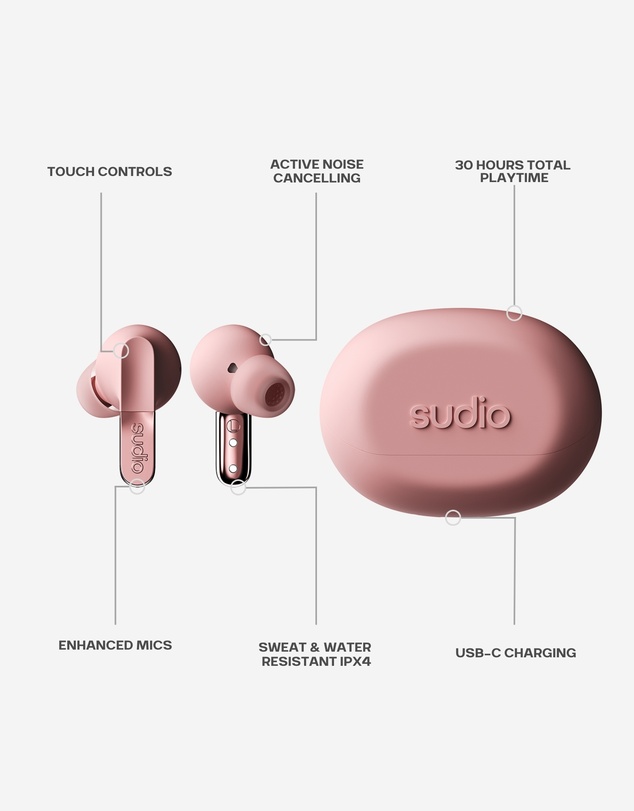 Sudio - N3 Pro - True Wireless Bluetooth In-Ear Headphones, Active Noise Cancelling Earbuds