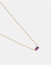 Kirstin Ash - Baguette Birthstone Necklace February Amethyst