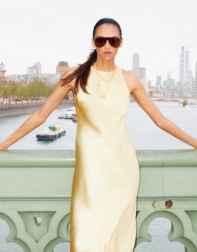 & Other Stories - Sleeveless Satin Midi Dress