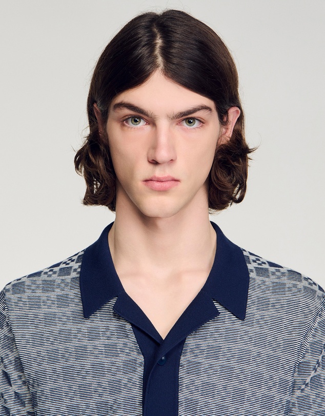 Sandro - Cross Knit Shirt Cardigan