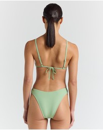 Poolside Paradiso - Poolside High Cut Cheeky Bikini Bottom - Palm