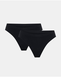 Modibodi - Soft Stretch Seamless Period Underwear Thong Light Absorbency 2 Pack
