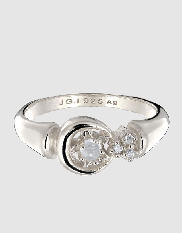 Kuzzoi - ICONIC EXCLUSIVE - Moonstone Crescent Ring in 925 Silver