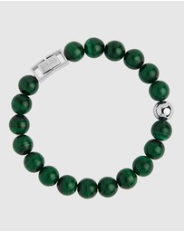 Najo - Atlas 10mm Malachite & Steel Bracelet