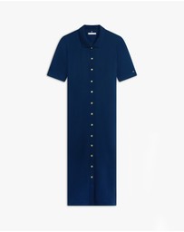 Tommy Hilfiger - Gold-Tone Button Midi Polo Dress