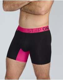 STEP ONE - Boxer Brief - Black & Pink
